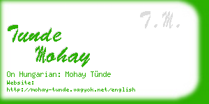 tunde mohay business card